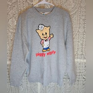 Classic Piggly Wiggly Gray Sweatshirt, Iconic, Large